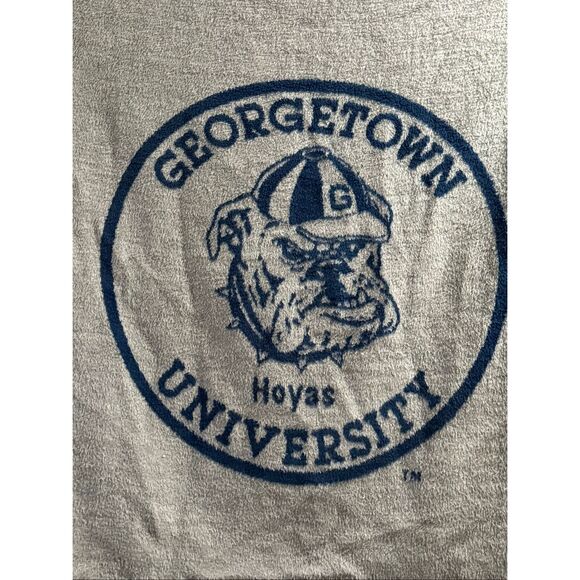Biederlack Georgetown University Hoyas Gray Blue Acrylic Throw Blanket Vintage